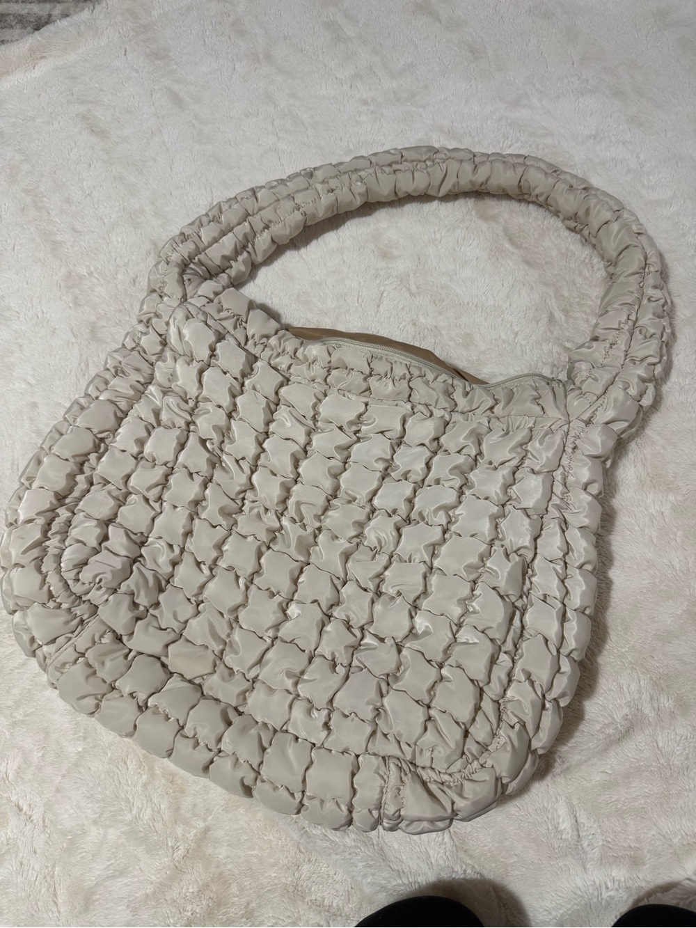 Wild Fable - Women’s Quilted Hobo Bag in Light Beige